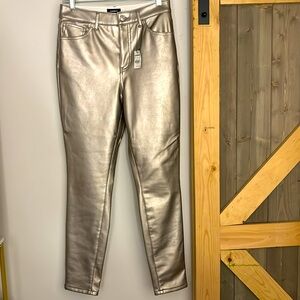 Brand New EXPRESS vegan leather metallic pants size 8